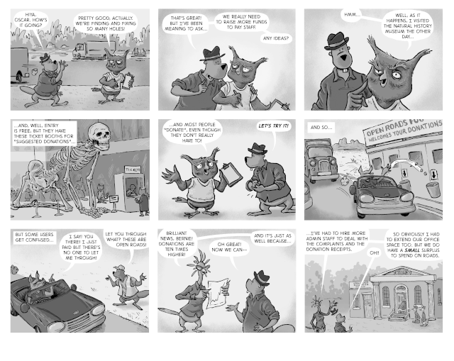 The Open Road to Freedom - strip#24 - stimulating donations