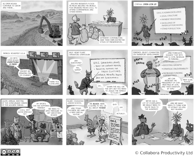 The Open Road to Freedom - strip#47 - conferences and communication